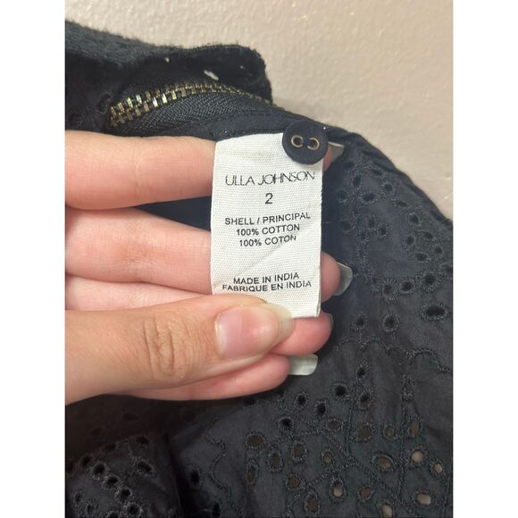 NWOT ULLA JOHNSON Julianna Asymmetric Lace Floral Eyelet Blouse Women's 2US - Picture 5 of 11